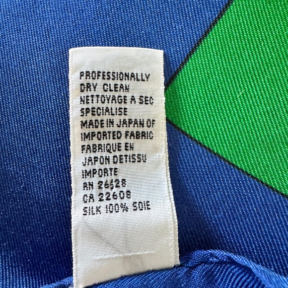 ECHO Silk Tassel Scarf green and blue - Picture 4 of 4